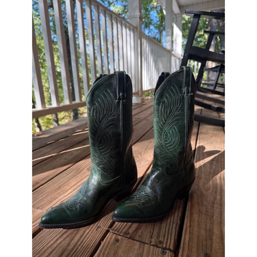 Vintage Code West Cowboys Boots Green Size 7.5